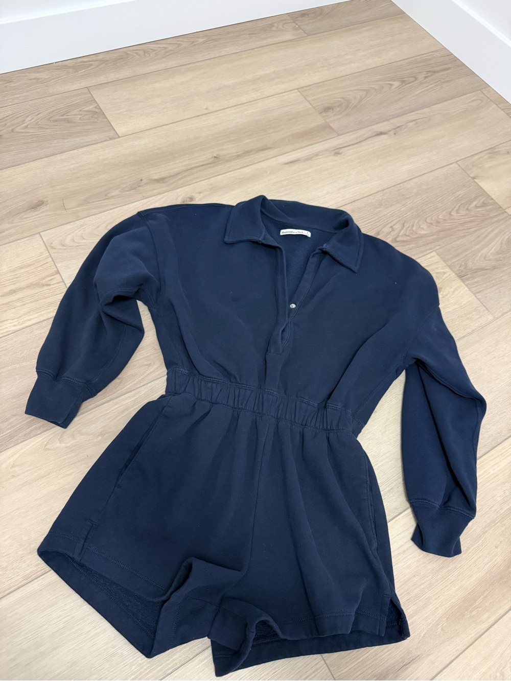 Abercrombie & Fitch Navy Long-Sleeve Romper